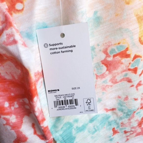 SO | Junior's Muscle Tank in Peach Multi Dye sz 2X - Picture 6 of 7